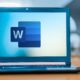 Microsoft Word on laptop