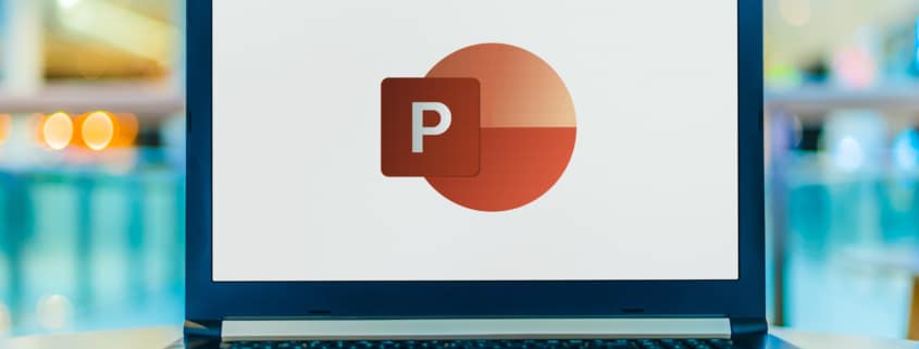 powerpoint on laptop computer