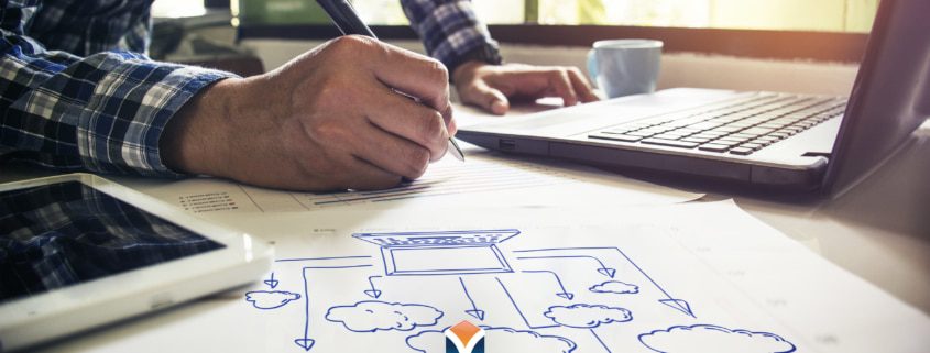 cloud computing illustration on desk