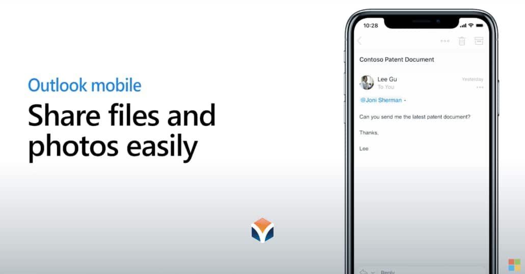 share files from online storage with Outlook Mobile