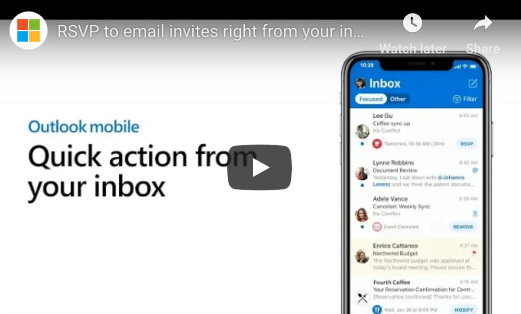 How to RSVP invites with outlook mobile