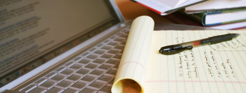 Attorney's desk while researching CLS software for their law firm