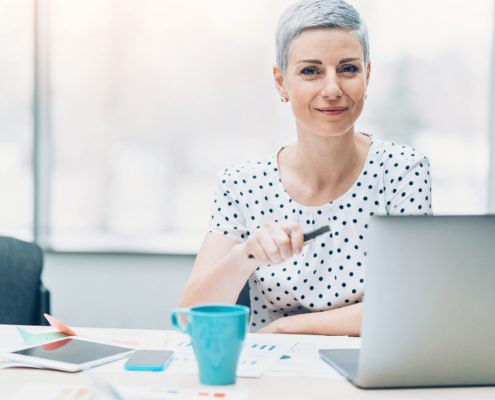Law firm employee communicating with Microsoft Teams.